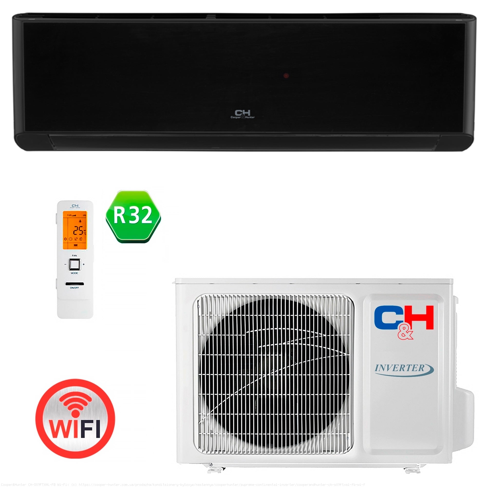 Кондиціонер тепловий насос Cooper&Hunter CH-S09FTXAL-FB Wi-Fi