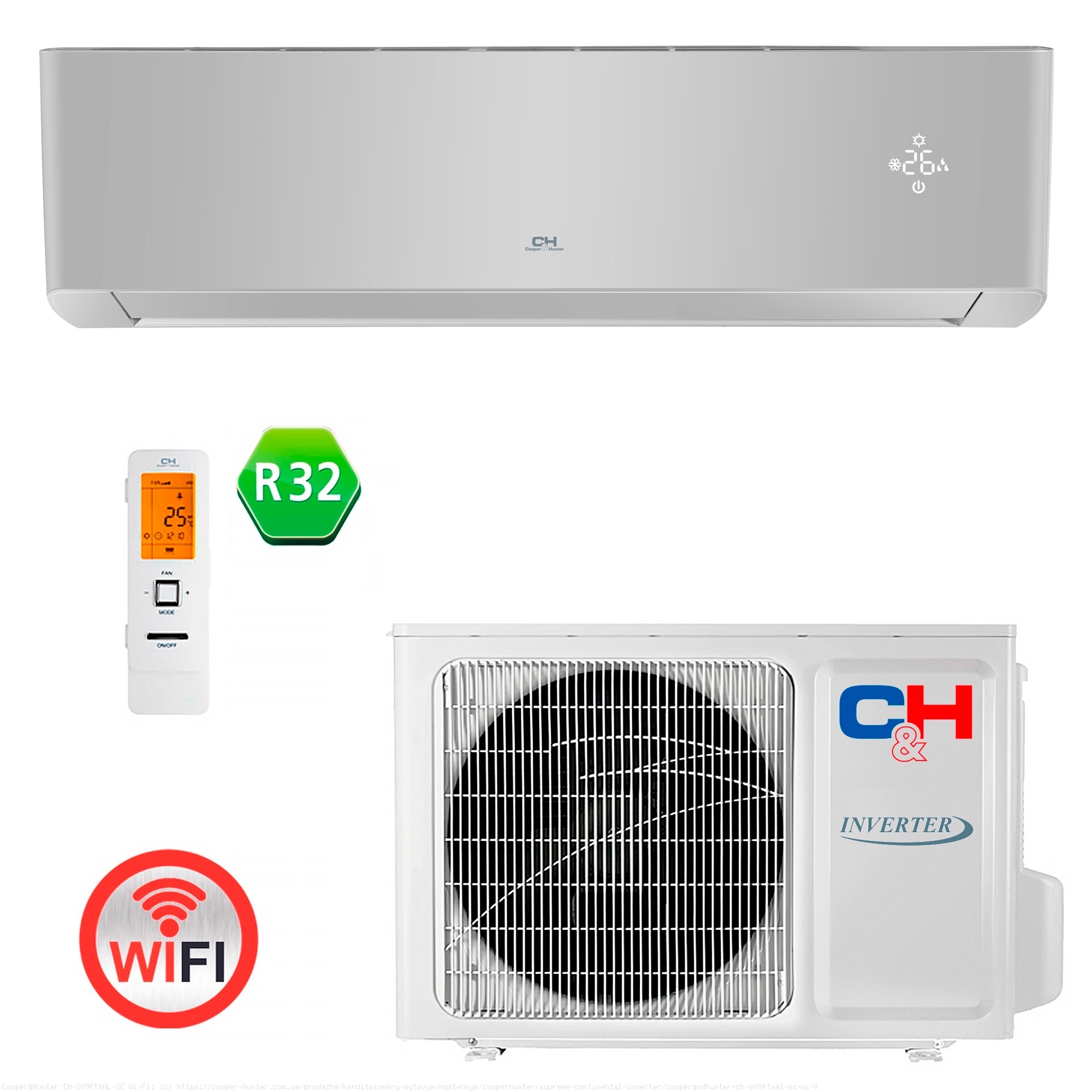 Кондиціонер тепловий насос Cooper&Hunter CH-S12FTXAL-SC Wi-Fi