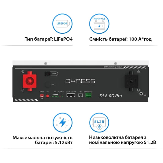 Аккумуляторная батарея Dyness DL5.0C Pro 51.2V 100Ah 5.12kWh LiFePo4 (DL5.0C Pro)