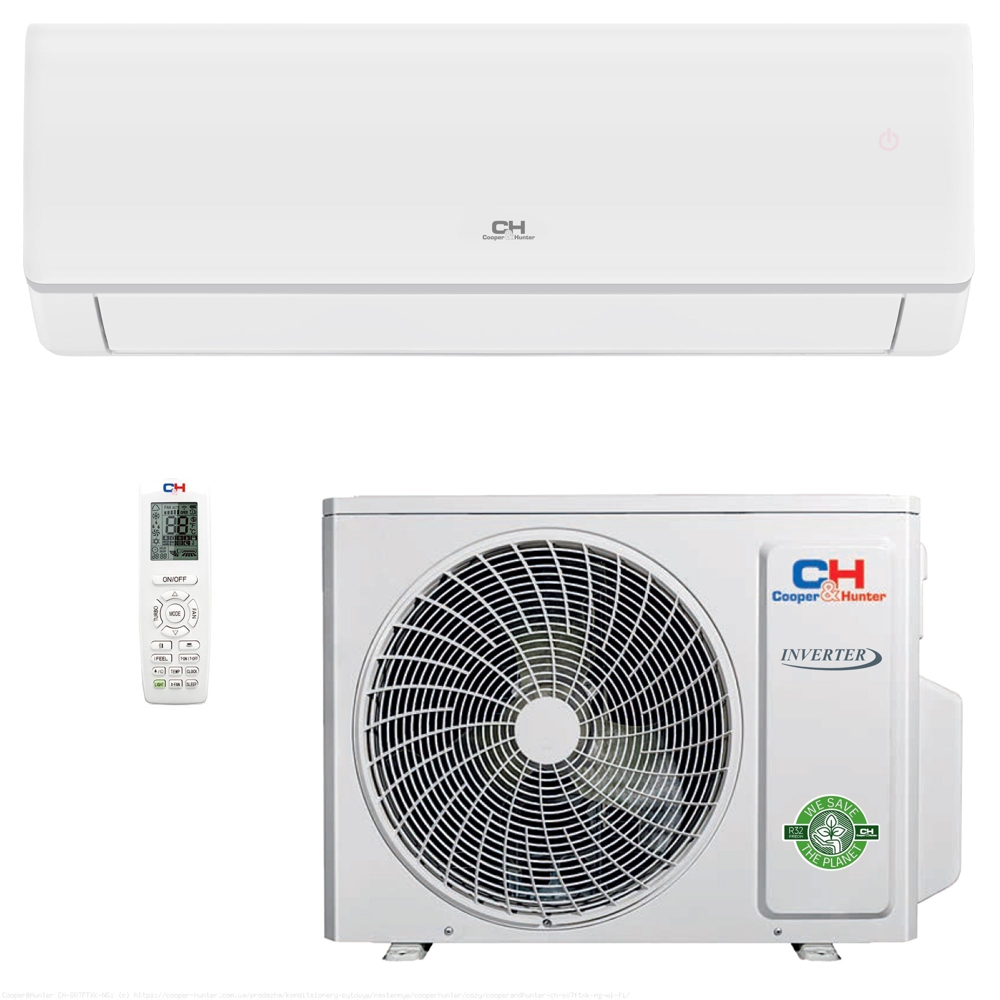 Кондиціонер Cooper&Hunter Cozy Inverter CH-S12FTXK-NG R32 Wi-Fi