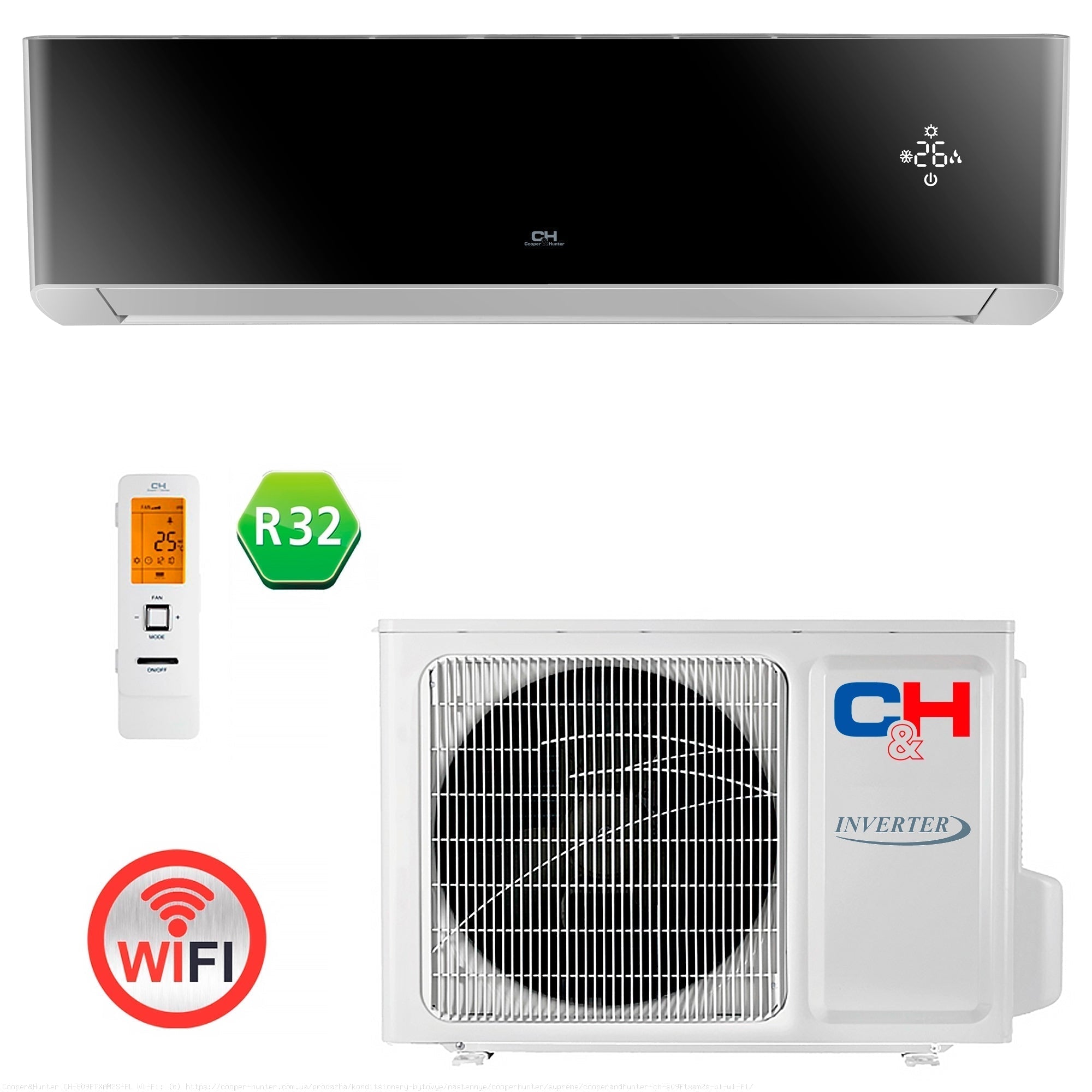 Кондиціонер тепловий насос Cooper&Hunter CH-S18FTXAM2S-BL Wi-Fi